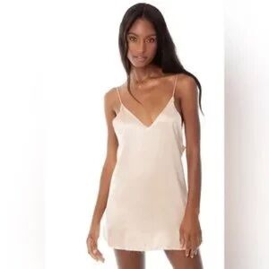 Are You Am I Cream Silk Dress